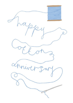 Moonpig You've Got Pen On Your Face Love Cotton Anniversary Card