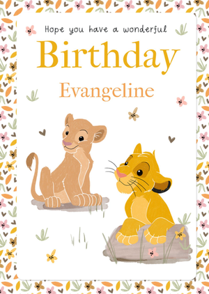 Disney The Lion King Wonderful Birthday Illustrated Card