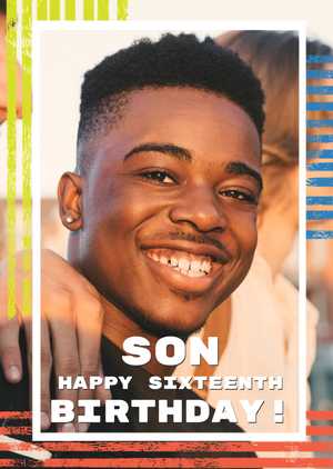 Moonpig Son Happy Sixteenth Birthday Photo Upload Card