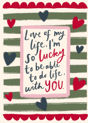 Moonpig Handwritten Style Love Of My Life Valentine's Day Card