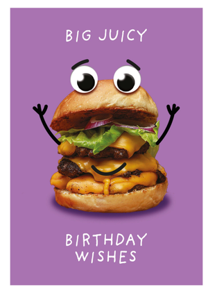 Moonpig Pigment Funny Big Juicy Burger Birthday Card