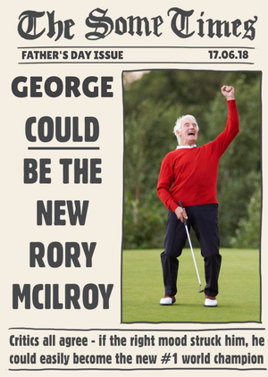 Moonpig Front Page Golf Father's Day Card