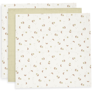 Jollein – Muslin Cloth 70 x 70cm – Over the Moon (3 Pack)