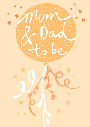 Moonpig Beautiful Illustrated Balloon Mum And Dad To Be New Baby Card