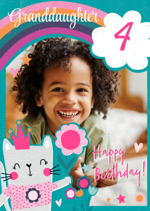Moonpig Cute Kitten Princess Illustration Photo Upload Birthday Card