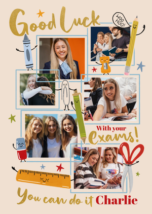 Moonpig Funfair Good Luck With Your Exams You Can Do It Photo Upload Exams Good Luck Card