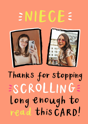 Moonpig Humorous Photo Upload Niece Birthday Card