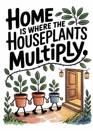 Moonpig Humorous Houseplants Illustrated New Home Card