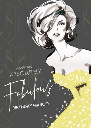 Moonpig Fabulous Fashion Illustration Character Birthday Card