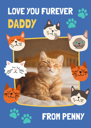 Moonpig Paper Planes Love You Furever Daddy Photo Upload Father's Day Card