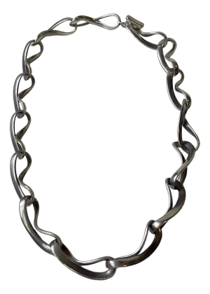 Infinity Silver Necklace from Georg Jensen, 2000s