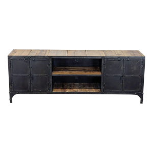 Industrial Wood and Metal Media Console
