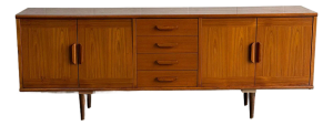 Teak Credenza Sideboard Large Wooden Storage Console Mid-Century Modern 1960s