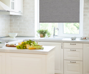 Blackout Grey Linen Roller Blind 120