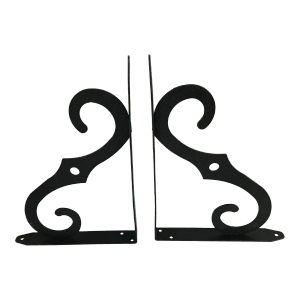 Vintage Black Metal Corner Brackets - a Pair