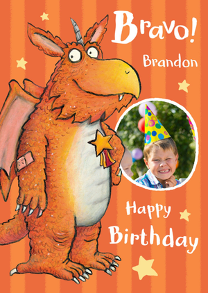 Zog Says Bravo Photo Upload Birthday Card