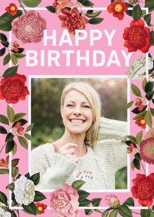 The Natural History Museum Floral Birthday Photo Upload Card