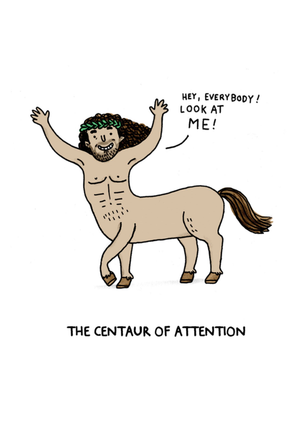 Moonpig Funny Illustrated Pun Centaur Of Attention Birthday Card By Gemma Correll