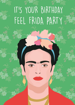 Rumble Cards Modern Funny Eyebrows Artist Feel Frida Party Birthday Card