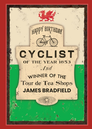 Moonpig Wales Cyclist Of The Year Personalised Card