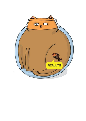 Moonpig Cat In A Fishbowl Funny Personalised Greetings Card