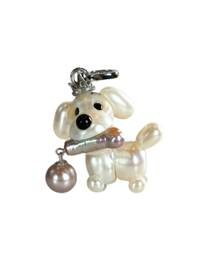 Biscuit — Pearl Pup | Baroque Dog Charm With Pink Drop (one size)