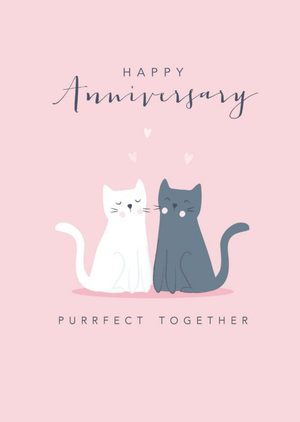 Moonpig Klara Hawkins Purrfect Together Cat Anniversary Card