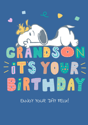 Moonpig Peanuts Grandson Its Your Birthday Card
