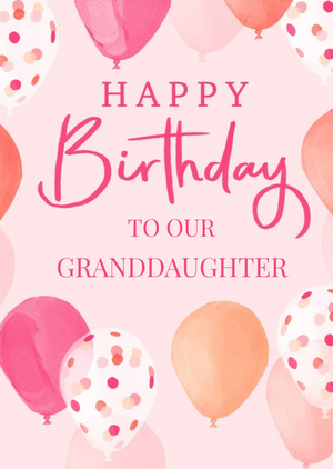 Okey Dokey Design Okey Dokey Illustrated Birthday Balloons Granddaughter Birthday Card