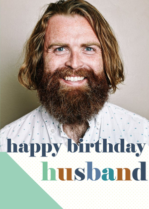 Moonpig Photo Upload Typographic Husband Birthday Card