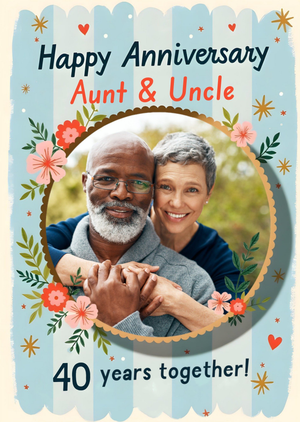Moonpig Happy Anniversary Aunt And Uncle 40 Years Together Photo Upload Card