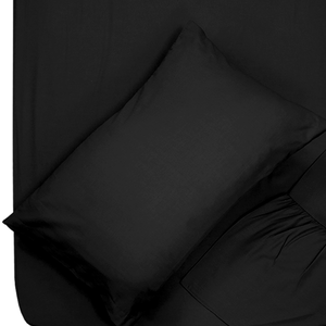 Essentials Black Sheet & Pillowcase Range Double Bed Fittd