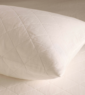 White Quilted 100% Organic Cotton Pillow Protector