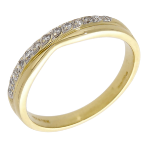 Pre-Owned 18ct Yellow Gold Diamond Set Shaped Band Ring