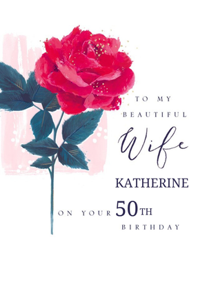 Moonpig Hotchpotch Illustrated Wife Floral Milestone Birthday Card
