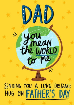 Moonpig Illustration Dad Sending You A Long Distance Hug On Fathers Day Card