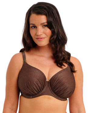 Fantasie Sabana Gathered Full Cup Bikini Top - Chestnut Sparkle