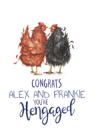 Moonpig Funny Pun Chickens Illustration Engagement Card