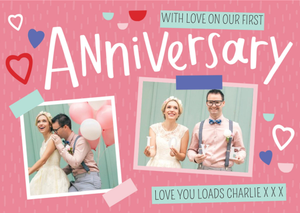 Moonpig Personalised First Anniversary Card - Photo Upload Card