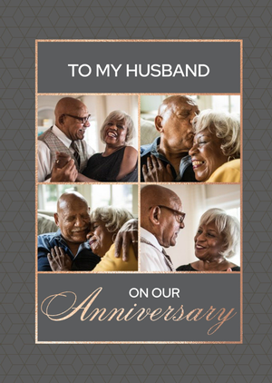 Moonpig Geometric Pattern Modern Photo Upload Husband Anniversary Card
