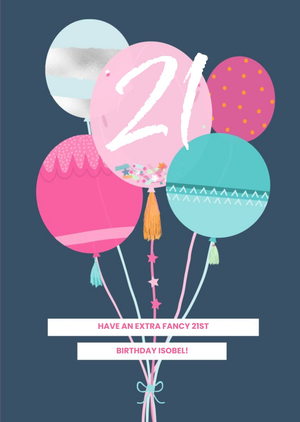 Moonpig Extra Fancy Balloons 21st Birthday Card