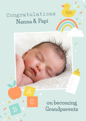 Moonpig Congratulations On Becoming Grandparents Photo Upload Card