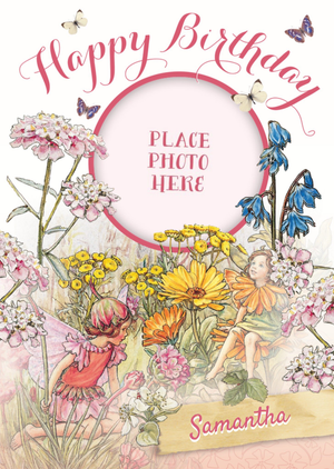 Moonpig Thrift And Marigold Fairy Personalised Photo Upload Happy Birthday Card