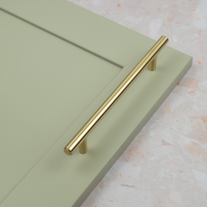 Satin Brass Slimline T-Bar Cabinet Handles in 4 Sizes - 160mm Handle