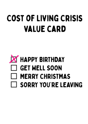Moonpig Cost Of Living Crisis Value Birthday Card