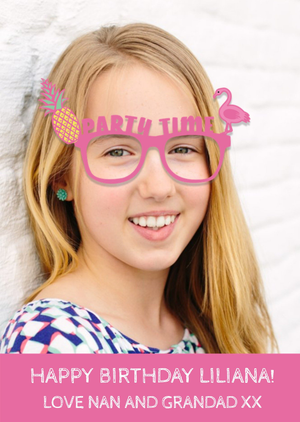 Moonpig Party Glasses Birthday Photo Upload Card
