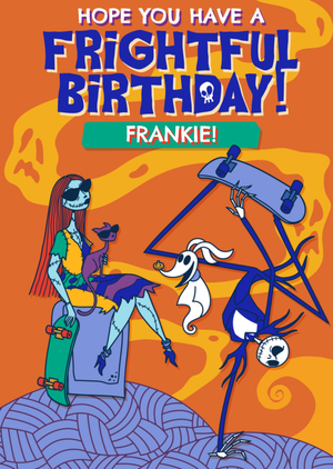 Disney Frightful Nightmare Before Christmas Jack Skellington And Sally Birthday Card