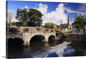 Ireland, Mayo, Westport, View along The Mall with River Carrowbeg