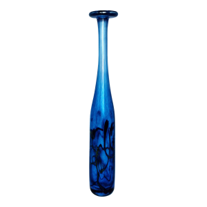 Robert Held Art Glass Iridescent Blue Bud Vase