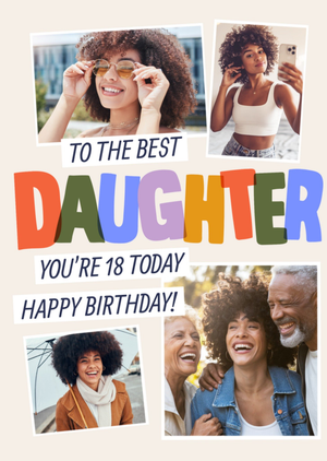 Moonpig the Best Daughter 18th Birthday Photo Upload Card
